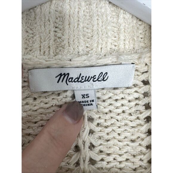 Madewell Women's Stripped‎ Open Front Knit Cardigan Sweater Size XS Chunky Retro - Picture 4 of 11